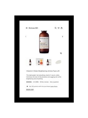 BNIP Perricone MD Vitamin C Ester Brightening Amine Face Lift